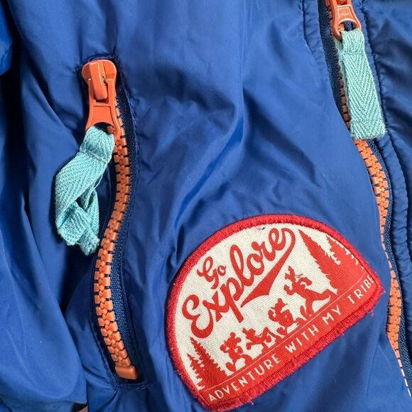 NWOT Disney Toddler Boys Blue Mickey Mouse Full Zip Jacket Hoodie & Patches 3T - Picture 5 of 6